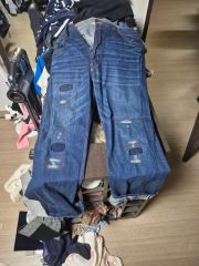 DEARLAUREL ウエストゴム イージーデニムパンツ ライトブルー Mサイズ 