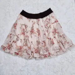 日本 ヴィンテージ フラワー パータン シフォン フリル スカート アクシーズファム リズリサ 森ガール 小花 ラブリーのサムネイル
