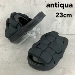 ANTIQUA アンティカ 体幹トレーニングサンダル 23cm ブラック 黒 キルティング 編み込み ボリューム サンダル 厚底 レディース カジュアル シューズ 靴 お出かけ 楽ちん ローヒール スリッパ ★ ■◆のサムネイル