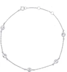 [Gift from New York] ブレスレットレディース プラチナ 加工 1.5ct ベゼル シルバー925 金属アレルギー対応 女性 プレゼント