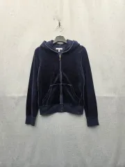 JUICY COUTURE ジューシークチュール ネイビー ツアーベルベット フード ジップアップ (231のサムネイル