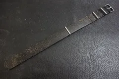 ◆Leather NATO G10Strap◆高品質国産本牛革キップレザー茶芯 エイジドブラック Custom Order(ラグ幅/バックル) 受注製作 腕時計ベルト 黒