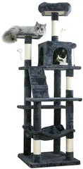 ★新品★Mwpo キャットタワー ハンモック 多頭飼い 人気 据え置き スリム設計 大きいハンモック ダークグレー 多頭飼い (高さ162cm) 130C 17682040のサムネイル