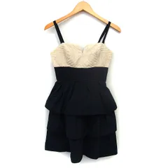 ビーシービージーマックスアズリア BCBGMAXAZRIA ドレス キャミワンピース ティアード ミニ タック 切替 0 黒 ブラック /NT15のサムネイル