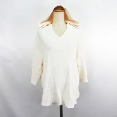 アズールバイマウジー AZUL by moussy パーカー トップス 七分袖 ドロップショルダー プルオーバー ワッフル地 コットン M アイボリー ※EKMのサムネイル