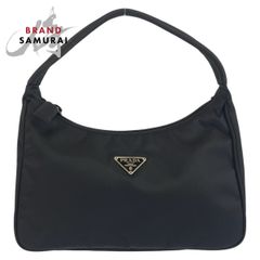 超美品 PRADA プラダ テスート 三角ロゴプレート サイズL ブラック 黒