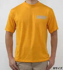(8/29まで特価)デッドストック B品 新品 米軍実物 アメリカ海軍 U.S.NAVY イエロー トレーニングTシャツ　T34Nのサムネイル