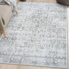 HAOCOO ラグ 1畳 洗える 90×150cm ホットカーペット対応 ペルシャ風 ラグマット ふわふわ おしゃれ オールシーズン適用 滑り止め 防ダニ 防臭 軽量 防音マット 室内用 チェアマット ダイニングマット アンティーク 花柄mt 75e6d5a1のサムネイル
