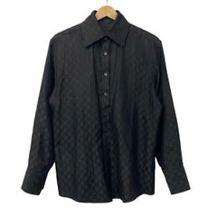 グッチ 長袖シャツブラウス サイズ40 M - GUCCI ネイビー長袖シャツ 