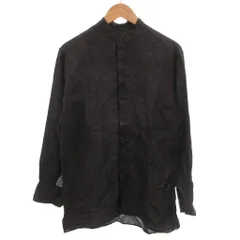 ジーゼニア Z Zegna リネンシャツ バンドカラー 長袖 M 黒 /FF IBO100のサムネイル