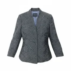 88g20 GIORGIO ARMANI ジョルジオアルマーニ 立体刺繍 ジャケット フォーマル サイズ46 グレー レディース u02tのサムネイル