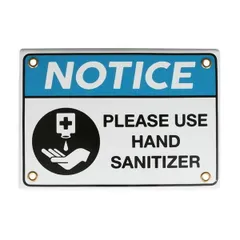 DULTON ダルトン ホーローサイン "NOTICE PLEASE USE HAND SANITIZER" 手指消毒をお願いします エナメル ノーティス サイン 縦12cm×横17cmのサムネイル