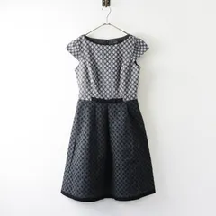 トッカ TOCCA 刺繍 バイカラー CRYSTAL ドレス 0■グレー フロントリボン ワンピース レース【2400015079530】のサムネイル