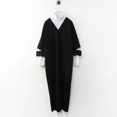 BEARDSLEY ビアズリー フロント刺繍フレンチワンピース 黒 フリー