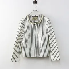 グレースコンチネンタル ダイアグラム Diagram GRACE CONTINENTAL パールビジュー ストライプ ジャケット 36■ホワイト【2400014999846】のサムネイル