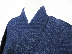 【京松】結城紬 単衣 80亀甲　総詰 着物 正絹 身丈約155.5cm 裄丈約62.5cm kyo8z07-1326のサムネイル