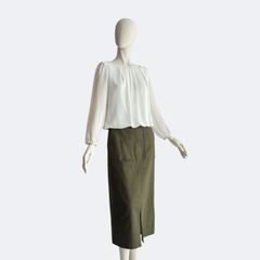 ⭐︎ Le Souk ルスーク スカート カーキ ロング スリット タイトのサムネイル