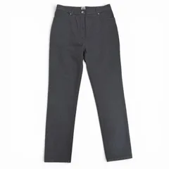 極美品☆HERMES エルメス 22AW 2H0450DT セリエボタン ロゴレザー ボタンフライ デニムパンツ グレー 42 イタリア製 正規品 レディースのサムネイル