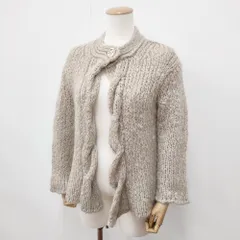 mina perhonen diana モヘヤ カシミヤ混 QA8392 サイズ38 カーディガン ベージュ レディース ミナペルホネン【中古】6-0709T◎のサムネイル