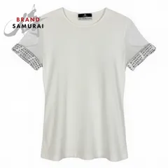 Givenchy ジバンシー リーブブランドロゴ ストレッチ素材 トップスカットソー レーヨン/スパンデックス 半袖Ｔシャツ レディース A3-00161【中古】のサムネイル
