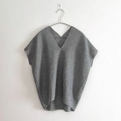 JURGEN LEHL ヨーガンレール リネンノースリーブカットソー バイカラー
