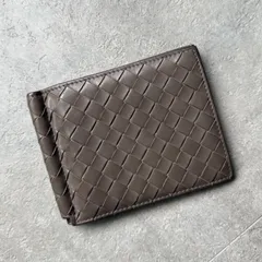 BOTTEGA VENETA ボッテガヴェネタ イントレチャート マネークリップ 二つ折り財布 カーフレザー ベージュ 2つ折り財布のサムネイル