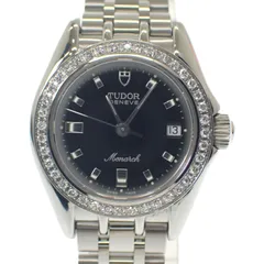 チューダー TUDOR モナーク ダイヤモンドベゼル 15810 腕時計 ステンレススチール SS クオーツ ブラック文字盤 レディース ギフト 上品 【中古】【Aランク】のサムネイル