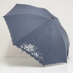 日傘 ANTEPRIMA アンテプリマ USED美品 晴雨兼用 サマーシールドLi 刺繍 ブランド UV 遮光 デニムブルー 50cm S4307のサムネイル