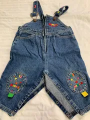 MINI-K mini  刺繍 デニム サロペット オーバーオール ロンパース 時計柄　80のサムネイル