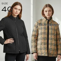 BURBERRY LONDONバーバリーロンドン リバーシブル 中綿入りノヴァチェック柄キルティングジャケット 40(L) 墨黒×ベージュ【古着】【中古】【送料無料】のサムネイル