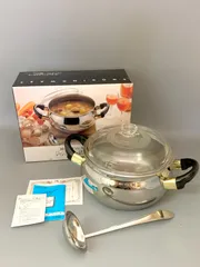 【フォロー割対象商品】未使用品！杉山金属　ステンレススチール　ジャンボカレー鍋 21㎝　シードル付きのサムネイル