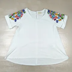 Re.Verofonna レヴェロフォンナビジュー Tシャツ ホワイト Mサイズ クルーネック レディース 5435027のサムネイル
