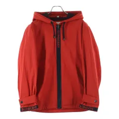 BURBERRY (バーバリー) Logo Twill Hooded Jacket ロゴツイル ジップアップ フーデッドジャケット レッド 8014064のサムネイル