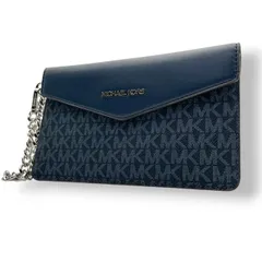 美品 マイケルコース MICHAEL KORS ポーチ 長財布 クラッチバッグ PVC レザー ネイビー 紺 小物入れ レディース カジュアル フォーマル パーティー お出かけ デイリー クラシック レトロ 上品 華やか 軽量 鞄 かばん カバン K12のサムネイル