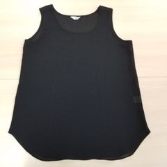 M01-79　Bart Ranffy タンクトップ 黒 シアー素材 ラウンドヘム