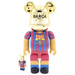 MEDICOM TOY (メディコムトイ) BE@RBRICK FCB 05-06 CHAMPION Ver 100% & 400% ベアブリック エフシーバルセロナ 05‐06 チャンピオンバージョン フィギュア 人形 ブルー/レッド/ゴールドのサムネイル