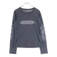 CHROME HEARTS (クロムハーツ) OLD FLORAL CROSS L/S TEE オールド フローラルクロス 袖ホースシュー 長袖 クルーネック カットソー グレーのサムネイル