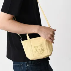 MAISON KITSUNE メゾン キツネ ミニ トート バッグ カバン フォックスヘッド MW05106 WW0107 メンズ ユニセックス イエロー コットン ショルダーバッグ ハンドバッグ 3wayのサムネイル