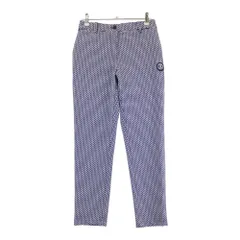 サイズ：S AND PER SE アンパスィ  ストレッチパンツ ロゴワっペン 総柄 ネイビー系 [240101738085] ゴルフウェア レディース ストスト サイズ：S AND PER SE アンパスィ ストレッチパンツ ロゴワっペン 総柄