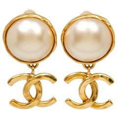 CHANEL】シャネル ココマーク ヴィンテージ 金メッキ×フェイクパール