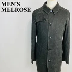 MEN'S MELROSE ステンカラーコート ベルト付き ブラック 4 0392Kのサムネイル