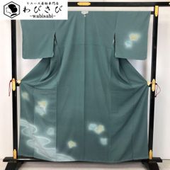 付下げ 葉模様 暈し 金彩 鉄深川色 しつけ糸 K-5584 - メルカリ