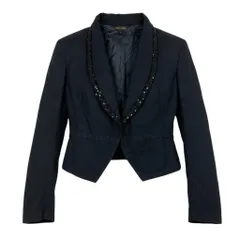 Ag23 COMME des GARCONS AD2005 クロップドジャケット スパンコール メッシュ Sサイズ ブラック ポリエステル100％ レディース 女性用ta2のサムネイル