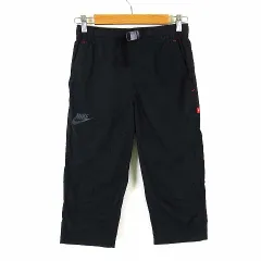 ナイキ NIKE パンツ クロップド クライミングパンツ ロゴ ステッチ 配色 ウェビングベルト付 S 黒 ブラックのサムネイル