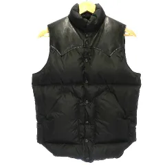 ロッキー マウンテン フェザーベッド Rocky Mountain FeatherBed ダウンベスト ジャケット ナイロン 前開き スナップボタン ヨーク切替 無地 36 黒 ブラック アウターのサムネイル