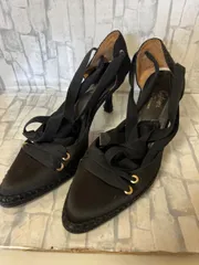 【C1-73】◇ Castaner by Manolo Blahnik　サイズ:38　レースアップ エスパドリーユ　ハイヒール　黒色のサムネイル
