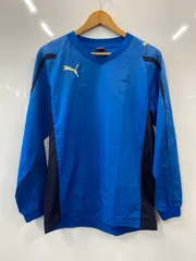 PB215⚫︎PUMA⚫︎プーマ⚫︎スポーツウェア⚫︎Vネック⚫︎長袖⚫︎ロゴ入リ⚫︎メンズ⚫︎sizeS⚫︎青のサムネイル