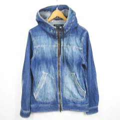 ローズバッドカップルズ ROSE BUD COUPLES デニム パーカー ジャケット ジップアップ M ブルー kz16165のサムネイル