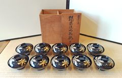 逢絢亭・新品】茶道具 茶碗 京焼 色絵 富士山の絵 小野山照雲 共箱入り