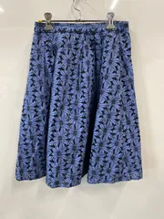 PA287⚫︎AG by aquagirl⚫︎エージーバイアクアガール⚫︎スカート⚫︎ひざ丈⚫︎花柄⚫︎刺繍⚫︎台形⚫︎Aライン⚫︎ウエスト一部ゴム⚫︎レディース⚫︎sizeM⚫︎青×黒のサムネイル